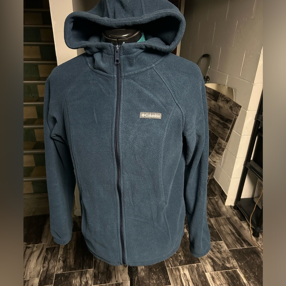 Columbia' Navy Full Zip Hoodie Womens Size Large EUC